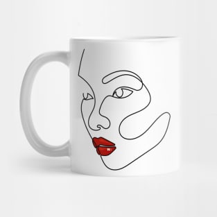 Red | One Line Drawing | One Line Art | Minimal | Minimalist Mug